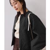 ブラック(01) | 合皮パイピングキルトアソートブルゾン | VIS 