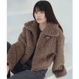 ブラウン系(22) | ブローチ付きアソートファーブルゾン | VIS 