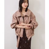 ピンク(63) | フェイクレザースタンドブルゾン | VIS