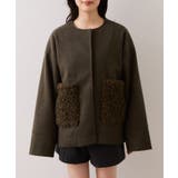 【WEB限定】ボアポケットノーカラーコート | VIS  | 詳細画像20 