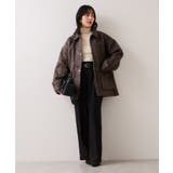 【WEB限定】衿袖レザーシャギーアウター | VIS  | 詳細画像8 