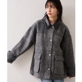 チャコール(06) | 【WEB限定】衿袖レザーシャギーアウター | VIS 