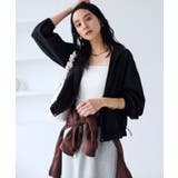 ブラック(01) | 【WEB限定】バックフリルライトフードブルゾン | VIS