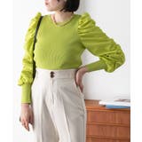 キミドリ(34) | 【前後2WAY】くしゅっと袖シャーリングニット | VIS