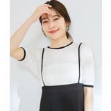 ホワイト(10) | ポコポコシアーハーフスリーブニット | VIS