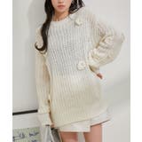 お花ぽんぽんシアーニット | VIS | 詳細画像1