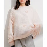 ピンク系(65) | お花ぽんぽんシアーニット | VIS