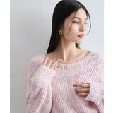 ピンク(63) | ユルネックポコポコヤーンニットプルオーバー | VIS 