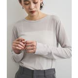 シルバー | クルーネックインナートップス(レース・チェック・ラメ・シアー) | VIS