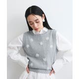 フラワーモチーフニットベスト | VIS | 詳細画像3