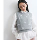 ライトグレー(08) | フラワーモチーフニットベスト | VIS