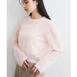 ピンク(63) | コード刺繍シアーニット | VIS