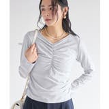 ライトグレー(08) | シャーリングギャザーカットソー | VIS