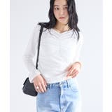 ホワイト(10) | シャーリングギャザーカットソー | VIS
