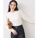 オフホワイト(15) | レースカラーニットプルオーバー/イージーケア | VIS