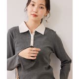 バイカラーポロ襟カットソー/イージーケア | VIS  | 詳細画像18 