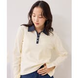 キナリ系(17) | バイカラーポロ襟カットソー/イージーケア | VIS 