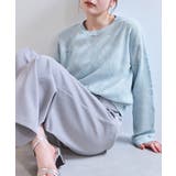 サックス(48) | メッシュジャカードニットプルオーバー/イージーケア | VIS 