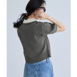 ダブルカラー半袖ポロニットトップス/WEB限定カラー | VIS  | 詳細画像11 