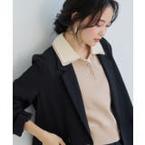 ダブルカラー半袖ポロニットトップス/WEB限定カラー | VIS  | 詳細画像18 