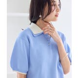 ダブルカラー半袖ポロニットトップス/WEB限定カラー | VIS  | 詳細画像36 
