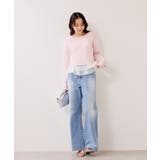 【美得】ペプラムオーガンジードッキングニットプルオーバー | VIS  | 詳細画像2 