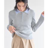 ダブルカラーポロニットトップス | VIS | 詳細画像6