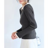 ダブルカラーポロニットトップス | VIS | 詳細画像9