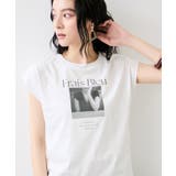 フォト＆ロゴプリントフレンチスリーブTシャツ/接触冷感 | VIS  | 詳細画像5 