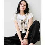 フォト＆ロゴプリントフレンチスリーブTシャツ/接触冷感 | VIS  | 詳細画像6 