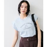 サックス(48) | フォト＆ロゴプリントフレンチスリーブTシャツ/接触冷感 | VIS 
