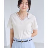 レーストリムVネックTシャツ/汗ジミ加工 | VIS  | 詳細画像14 