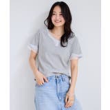 レーストリムVネックTシャツ/汗ジミ加工 | VIS  | 詳細画像5 