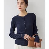 ネイビー(40) | シアーヘンリーロングスリーブTシャツ | VIS