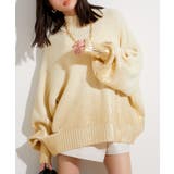 クリーム系(84) | サイドカット箔ニットプルオーバー | VIS 