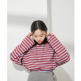 【EC/OUTLET】ワイドスリーブマルチボーダーロングTシャツ【洗える】 | VIS  | 詳細画像2 