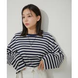 【EC/OUTLET】ワイドスリーブマルチボーダーロングTシャツ【洗える】 | VIS  | 詳細画像9 