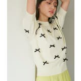 キナリ(16) | リボンハーフスリーブサマーニット | VIS