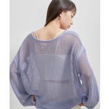 サックス(48) | メッシュサマーニットトップス | VIS 