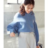 ブルー(44) | 【マシンウォッシャブル】ピンタックガーター編みプルオーバー | VIS 