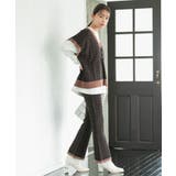 【セットアップ対応】モノグラム柄が映えるVネックジャカードベスト | VIS  | 詳細画像12 