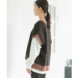 【セットアップ対応】モノグラム柄が映えるVネックジャカードベスト | VIS  | 詳細画像15 