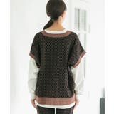 【セットアップ対応】モノグラム柄が映えるVネックジャカードベスト | VIS  | 詳細画像16 