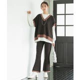 【セットアップ対応】モノグラム柄が映えるVネックジャカードベスト | VIS  | 詳細画像9 