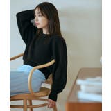 【洗える】ケーブルボリューム袖ニットプルオーバー【sustainable】 | VIS | 詳細画像11