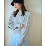 【洗える】ケーブルボリューム袖ニットプルオーバー【sustainable】 | VIS | 詳細画像14