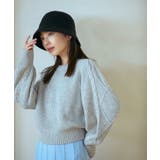 グレー(07) | 【洗える】ケーブルボリューム袖ニットプルオーバー【sustainable】 | VIS