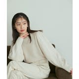 ホワイト系(11) | 【洗える】ケーブルボリューム袖ニットプルオーバー【sustainable】 | VIS