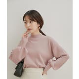 ピンク(63) | 【吸湿発熱・エコベロ】バックパール釦ハイネックニット【sustainable】 | VIS