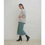 【洗える】ボーダー＆無地バックスリットニット【sustainable】 | VIS  | 詳細画像11 